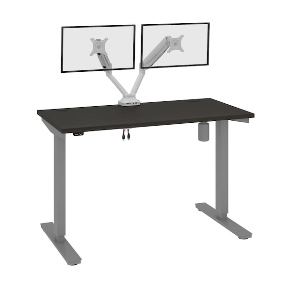 Bestar Bestar Upstand 48W x 24D Standing Desk with Dual Monitor Arm in deep grey 175860-000032 - main